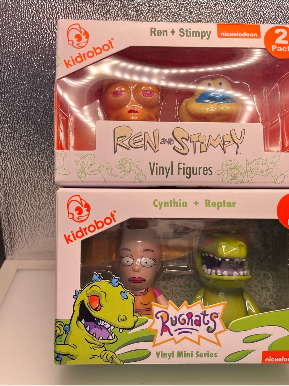 Kidrobot Rugrats Cynthia + Reptar Vinyl Figures - Lime Green Set
